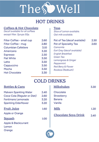 Drinks menu