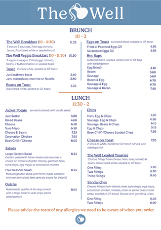 Lunch and Brunch menu