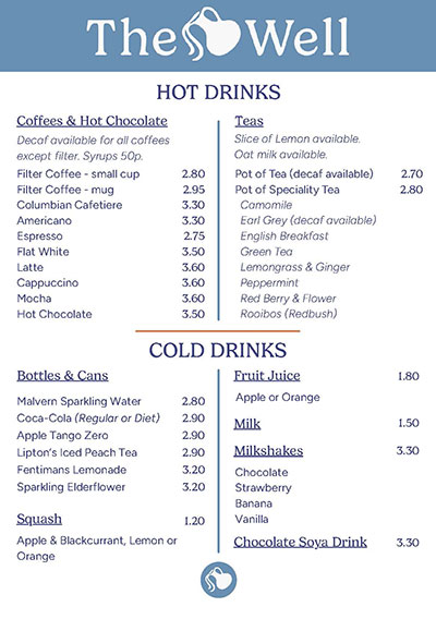 Drinks menu